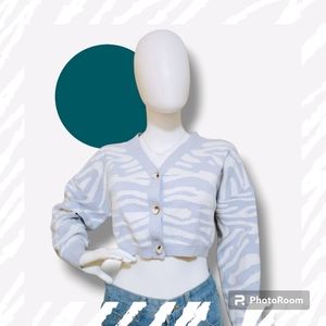 Zebra Print Cropped Sweater